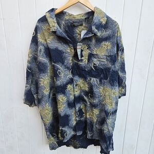 Common Man black label Mens 4X Button Front Hawaiian Aloha Shirt Pineapples